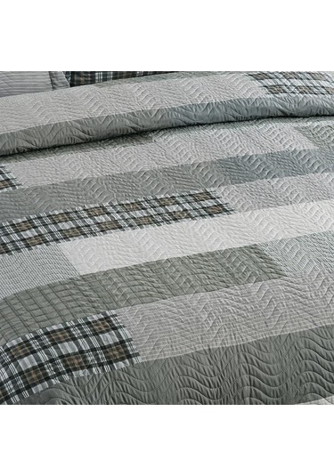 Çift Kişilik Kapitone Yatak Örtüsü Haki