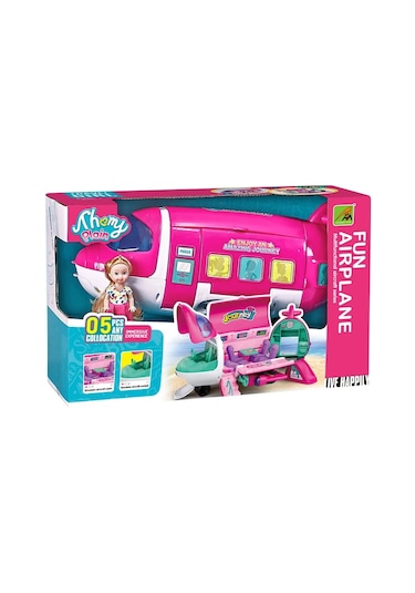 Oyuncak Aksesuarlı Pembe Uçak