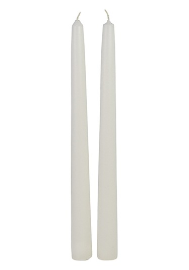 Şamdan Mat Mum 2'li Beyaz 26 Cm Beyaz