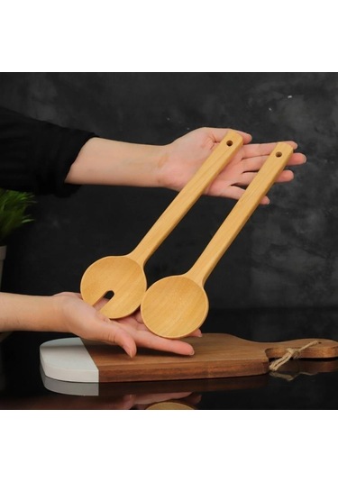 Mien Dayanıklı Bambu 2 Li Salata Kaşığı 7b41