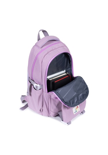 Modern Ve Fonksiyonel Tasarım Çok Gözlü, Şık Okul Sırt Çantası - Pembe Pembe