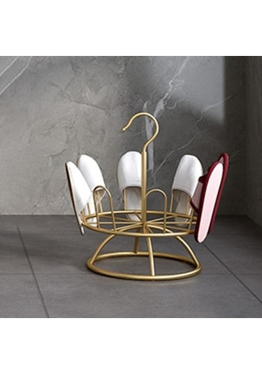 Beyaz Asma Kancalı Ayakkabı Rafı Temiz Tutun Metal Balkon Ayakkabı Askısı 8 Çatal Tutuculu Ev Gereçleri Beyaz