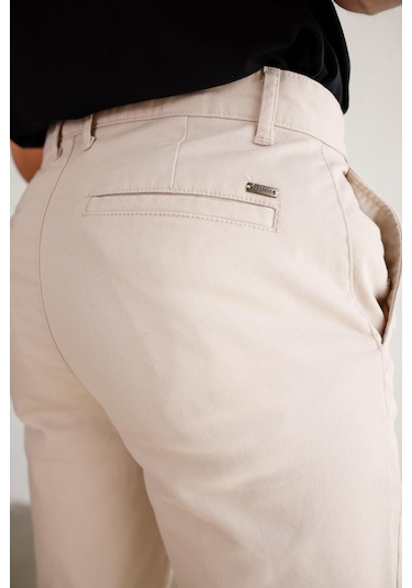 Braccas Erkek Armürlü Slim Fit Bej Pantolon Bej