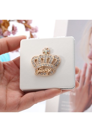 Ctbx Rhinestone Taç Katlanır Küçük Makyaj Aynası