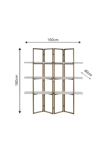 Cloe Gold Kitaplık&duvar Rafı