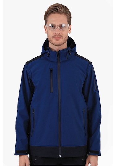Dalgıç Kapüşonlu Softshell Mont İndigo-lacivert