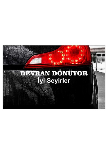 Beyaz Renk 30 X 8 Cm Devran Dönüyor İyi Seyirler Araç Arka Yazısı Motor Sticker Beyaz