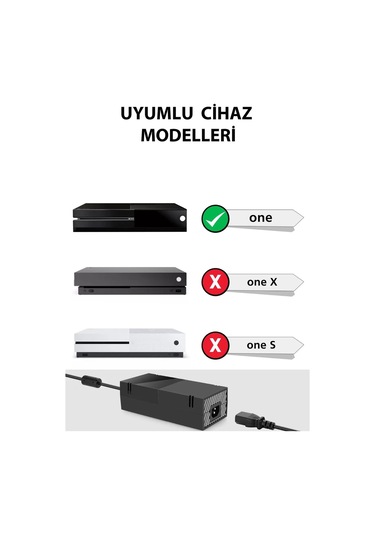 Xbox One Güç Adaptörü Tr Priz Uyumlu 100-240 Oto Voltaj Destekli