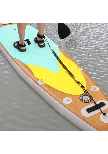 Neevoyu Sup Tahta İçin Esnek Tpu Tırmanma Kordonu - 300cm Genişleyen, Deniz Suyu Dayanıklı, Ayak Bileği Kolu İle Sarı