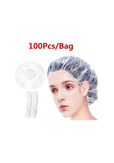 Suntek 100 Adet Tek Kullanımlık Duş Başlıkları Elastik Saç Beyaz
