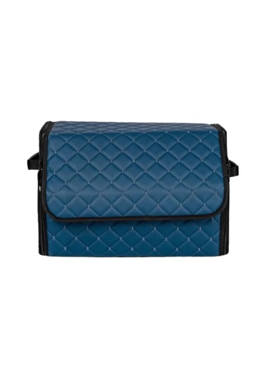 Oto Bagaj Organizeri Kapitone Deri Çanta Petrol Mavisi