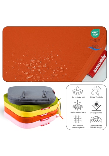 Xpermate 6'lı Standartfit Oval Sandalye Minderi 42x42x5kiremit