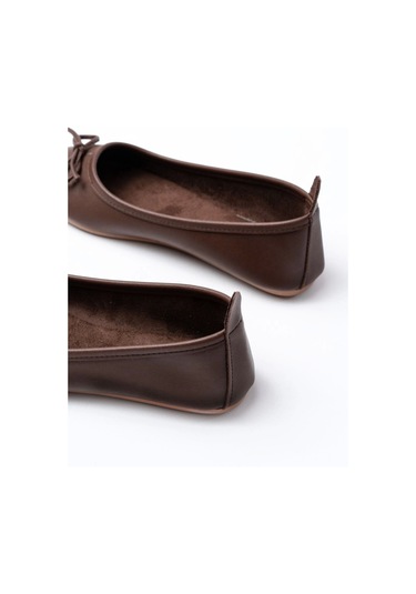 6101 Kahve Günlük Fiyonklu Kadın Babet Çok Renkli