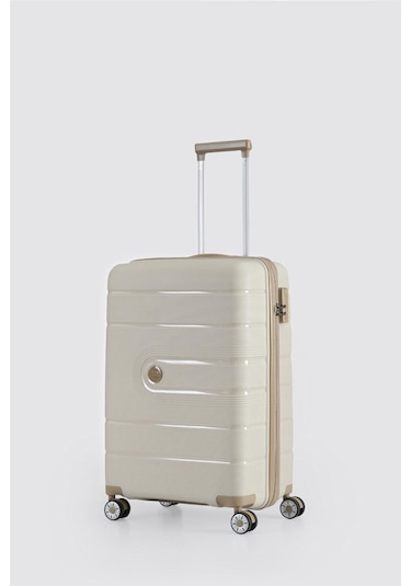 Ççs 5247 Polipropilen Kabin Boy Valiz Beyaz-bej Beyaz - Bej