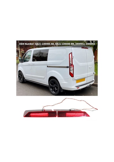 Symbee Ford Transit Çift Kapı Yüksek Konum Fren Lambası Kırmızı , Plastik Malzeme, Sol/sağ Uyumlu, 2 Adet Paket