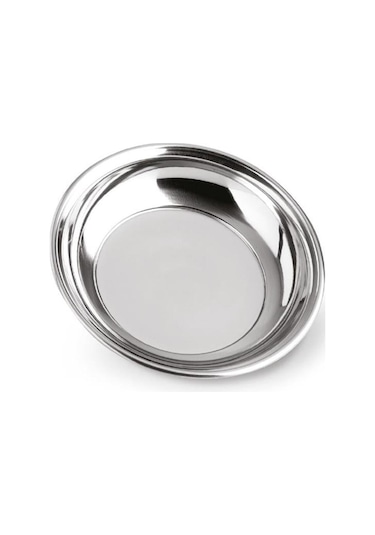 12 Adet 430 Kalite Paslanmaz Çelik Paça Yemek Tabağı 19 Cm Derinlik 3 Cm Gümüş