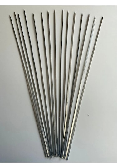 Mobilreyon 20 Adet Galvanizli Kuşbaşı Şişi, Yassı Kebap Şiş 60cm