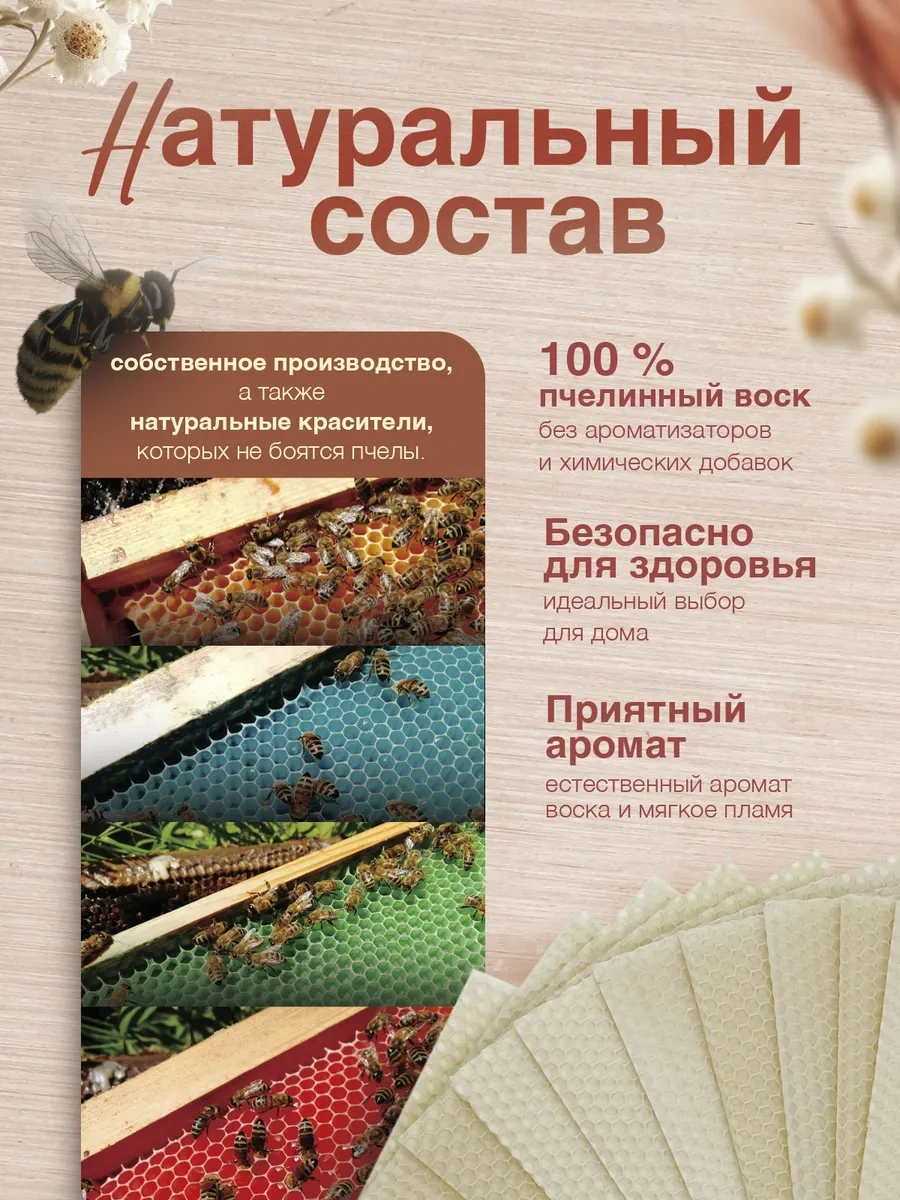 Medovye Sveci Sibiri Mum Yapımı İçin Süt Beyazı Doğal Petek 329119404 Beyaz