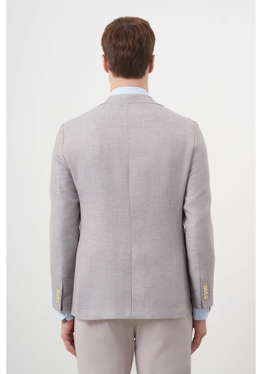 Erkek Lacivert Dokuma Slim Fit Torba Cep Mono Yaka Spor Ceket 24ys002002200 Lacivert