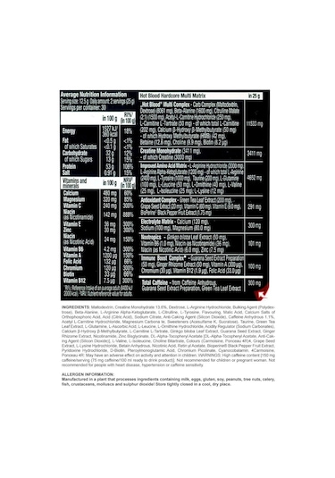 Scıtec Hot Blood Preworkout Hardcore 375 Gram