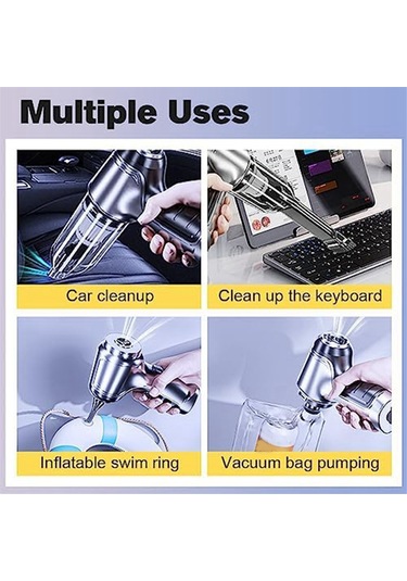 Amigaelegant Araba Elektrikli Süpürgesi, 12000pa Yüksek Güçlü Mini Taşınabilir Elektrikli Süpürge