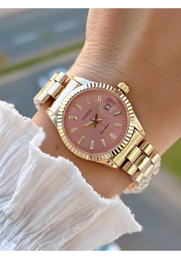 Coliseum Çelik Kordon Takvimli Kadran Özel Tasarım Vintage Seri Kadın Kol Saati+bileklik Ps.8341.m3 Sarı