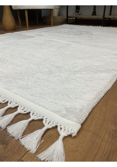 Ekstra Puffy Peluş Ultra Yumuşak Yıkanabilir Beyaz Beyaz