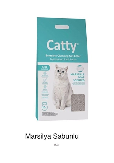 Catty Marsilya Kokulu Topaklaşan Bentonit Kedi Kumu 10 L