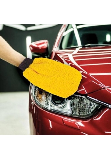 Bikomponent Mikrofiber Köpürtme ve Parlatma Eldiveni Sarı