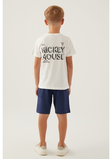 Mickey Mouse Beyond Krem Erkek Çocuk Bermuda Takım 5274-42797 Krem