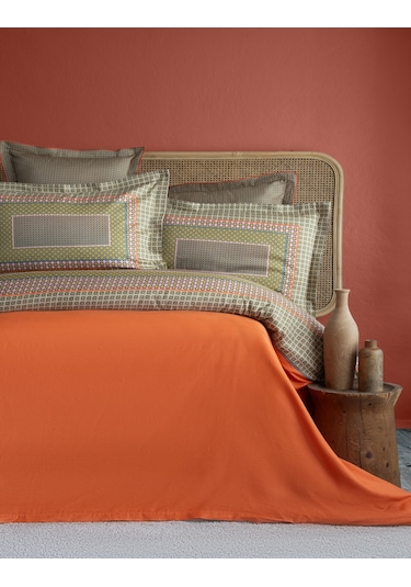 Çift Kişilik Regina Orange Elegance Saten Nevresim Takımı Turuncu