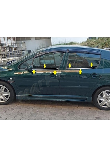 Markadan Peugeot 307 Krom Cam Çıtası 2001-2008 4 Parça   Paslanmaz