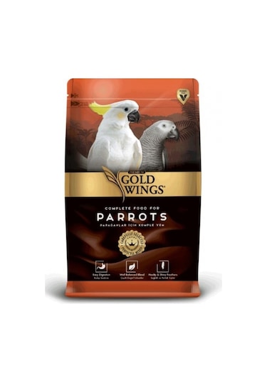 Gold Wings Premium Meyveli Büyük irk Papağan Yemi 1 KG