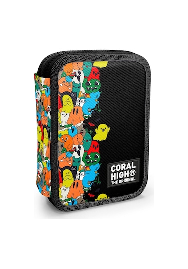 Coral High İki Katlı Düzenleyici Kalem Kutusu - Siyah Hayaletler, Erkek Çocuk, Siyah Hayaletler Siyah - Çok Renkli