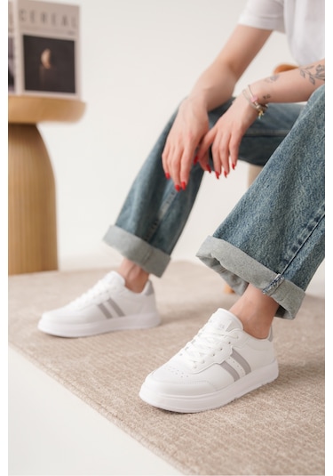 Daxors D163 Günlük Ortopedik Kadın Sneaker Spor Ayakkabı Gri