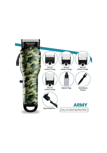 Goldmaster Army GM-8181 Şarjlı Saç Ve Sakal Şekillendirme Makinesi