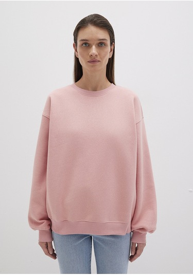 Mavi - Bisiklet Yaka Pembe Basic Sweatshirt 1610198-91003 Pembe