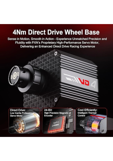Vd4 Bundle F Direct Drive Direksiyon Seti 4 Nm Sabit Tork Gücü W As Simit Ve Hall-effect Pedal Dahil Pc Uyumlu Sim Racing