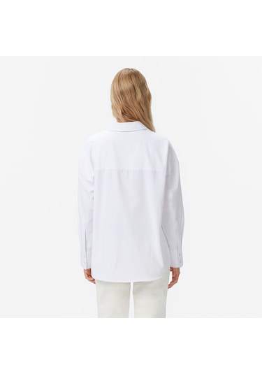 Nautica Kadın Beyaz Oversize Gömlek Düz 57w220t Beyaz