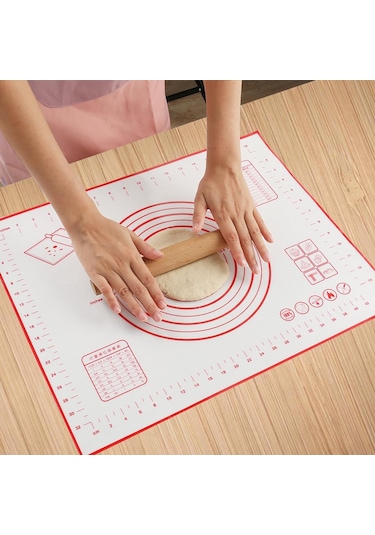 Silikon Yapışmaz Yoğurma Yuvarlanan Hamur Mat Pişirme Pedi Ölçekli Bakeware 40x30cm