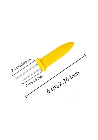 Dofolink 24 Adet Paslanmaz Çelik Mısır Çatalı - Barbekü, Mutfak Pişirme Araçları, Isı Dayanıklı, Yeniden Kullanılabilir, Temizliği Kolay