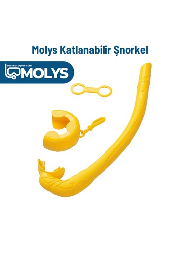 Molys Katlanabilir Şnorkel Hafif, Taşınabilir Ve Konforlu Kullanım Yer Kaplamaz Sarı