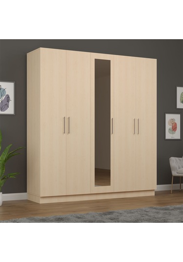 5 Kapaklı Gardırop 200cm Akça Ağaç