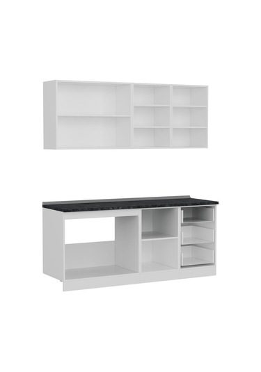 Minar 190 Cm Mutfak Dolabı Beyaz Antrasit 190-a1