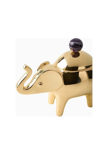 Jonathan Adler Elephant Pirinç, Lüks Dekoratif Tasarım Kutu Dekoratif Kutu Gold