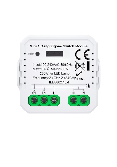 Tuya & EWelink Uyumlu Zigbee 10 A / 220 V Röle Akıllı Anahtar