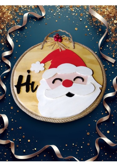 Yılbaşı Süsü El Yapımı Ahşap Kapı Ve Duvar Süsü Yılbaşı Hediyesi