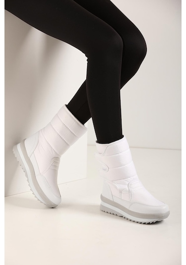 Modaonn Unisex Kar Botu İçi Termal Kürklü Cırtlı Kaymaz Taban Bot 001