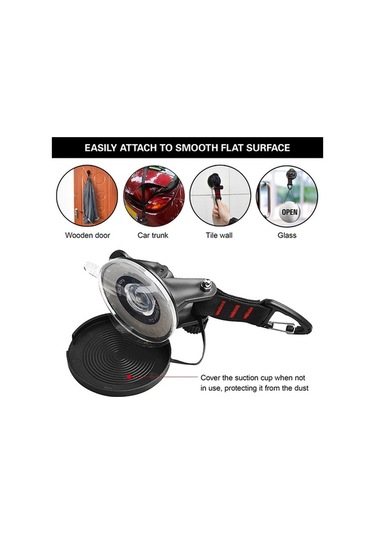 Pazly Kamp & Seyahat İçin 4'lü Vakumlu Askı Kancası - Havlu, Çadır, Tente Asma Siyah-kırmızı Siyah - Kırmızı