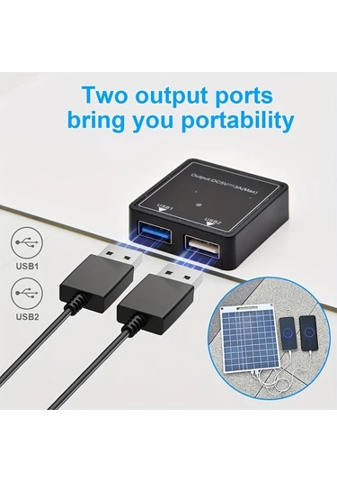 Xuweiwei 1 Takım Güneş Enerjili Şarj Paneli 14.48x29.97 Cm Taşınabilir Usb Şarj Cihazı Kampçılık Karavan Telefon Power Bank Fan El Feneri Ip44